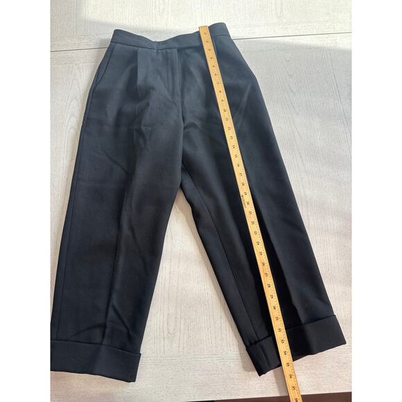 J.W. Anderson Black 100% Wool Slacks Asymmetrical Cropped Corporate Baddie (T) - Picture 2 of 9